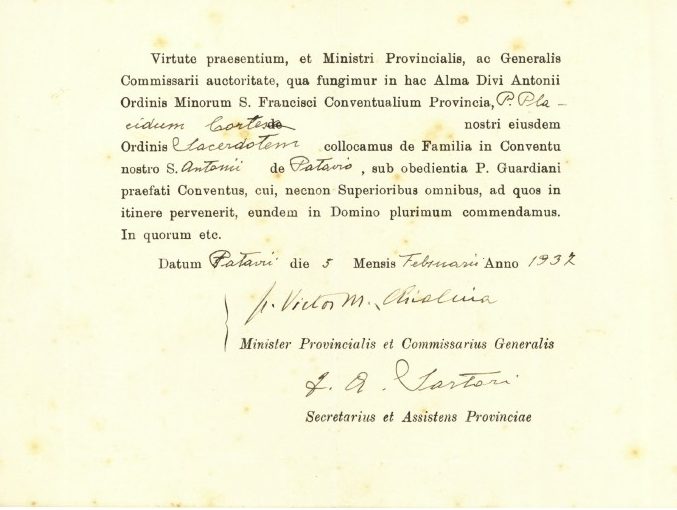 CORTESE - 1937.02.05 - Ministro prov. Chialina [obbedienza]