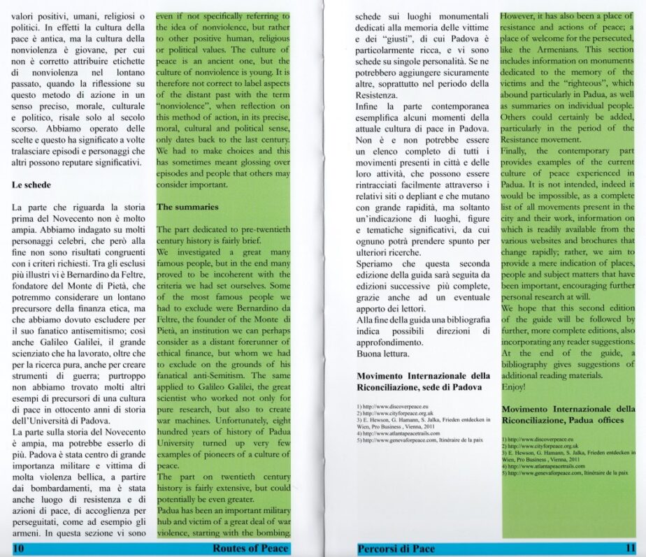 PERCORSI DI PACE E DI NONVIOLENZA A PADOVA 
pag 2